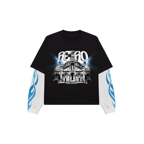 Black and White Retro Double Layered Shirt
